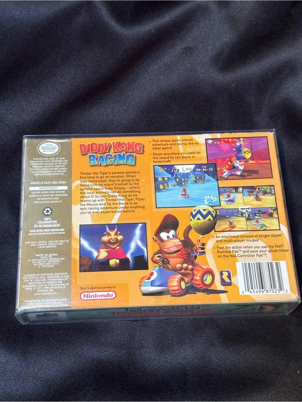 Diddy Kong Racing Nintendo 64 Game N64 Authentic 1998 Racing Game of the Year
